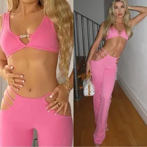 I.AM.GIA Lucid Pink Cut Out High Rise Charm Pants thumbnail 5