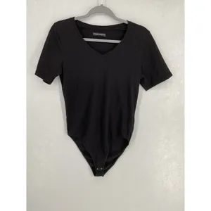 Citizens of Humanity Womens Bodysuit Black V-Neck Supima Cotton XS thumbnail 2