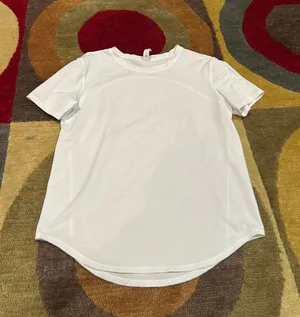 Lululemon White High Neck Running and Training T Shirt Short Sleeve Size 4 thumbnail 1