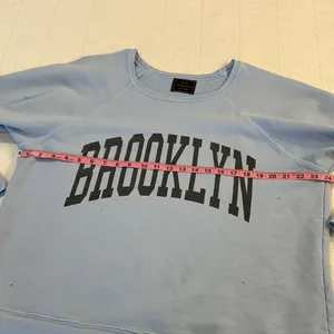 Free People Retrobrand Small Brooklyn Terry Sweatshirt Oversized Blue thumbnail 6