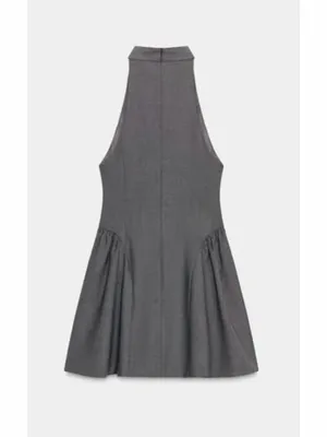 Zara Charcoal Halter Fit and Flare Mini Dress thumbnail 4