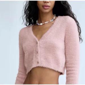 Aritzia Sunday Best Reese Cropped Cardigan in Ballerina pink Size M. thumbnail 2