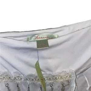 Banana USA Asymmetrical White Sheer Beaded Sequin floral Skirt Boho Fairy core thumbnail 8