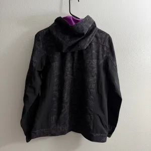 FXR Jacket Womens Size 6 Black Purple Logo Print Racing Hooded Softshell Zip Up thumbnail 6