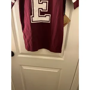 School House "Go Big E" Jersey Style T-Shirt Women's Juniors Size S Maroon White thumbnail 5