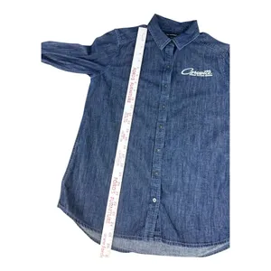 National Corvette Museum Denim Shirt Womens Small Blue Button Up Port Authority thumbnail 6
