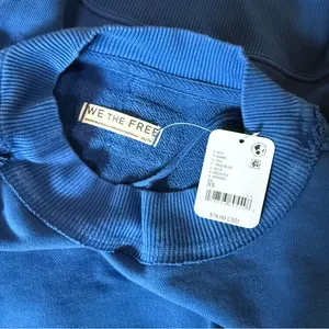NWT Free People We The Free Hi-Lo Pullover - True Blue thumbnail 6