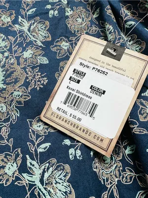 Old Ranch Blue Floral Shirt Dress Sleeveless Tie Belt Vacation Cotton Casual thumbnail 3