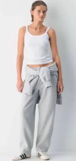 ARITZIA TNA COZY AF Boyfriend Fleece‎ Joggers Grey size Large thumbnail 1