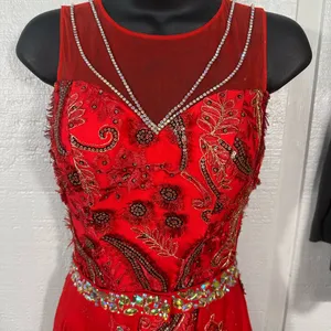 Gail McInnes Designs Red Sleeveless Dress with Detachable Skirt See Measure EUC thumbnail 5