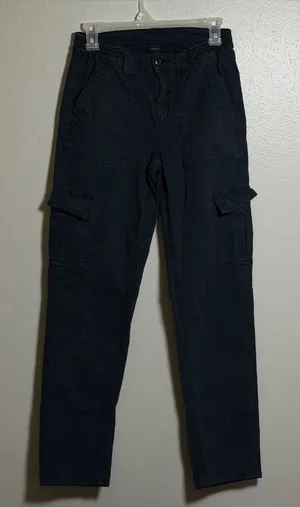 American Eagle Women Stretch Dark Navy Cargo Baggy Pants Utility Style‎ size 0 thumbnail 1