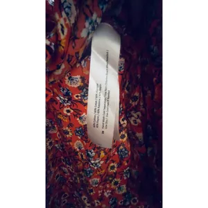B-O-G Collective Orange Floral Button Front Lace Up‎ Back Mini Dress Small thumbnail 5