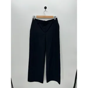 Weekday Riley Trousers Black Dark Wide Leg High Waist Dress Pants Size 36 US 6 thumbnail 3