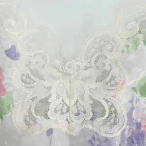 Womens Vintage Y2K 90s Pastel Floral Lace‎ Trim Coquette Cottagecore Cami Top thumbnail 2