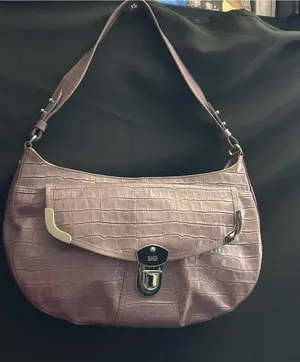 Maxx New York Lilac Croc-Embossed Shoulder Handbag thumbnail 1