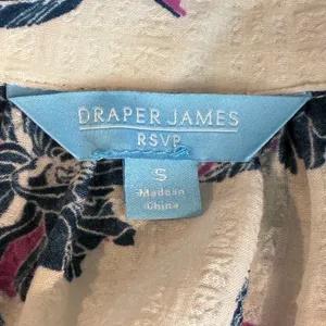 Draper James Top Flutter Sleeves Floral Blue Purple Off White Womens Size Small thumbnail 6