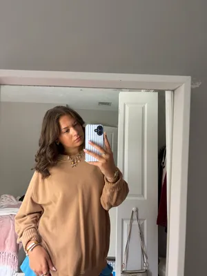 AERIE Brown Oversized Crewneck thumbnail 2