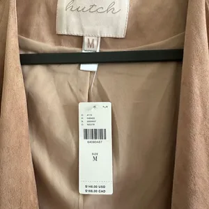 NWT Hutch Anthropologie Open Front Waterfall Jacket Vegan Suede Pink Size M thumbnail 5