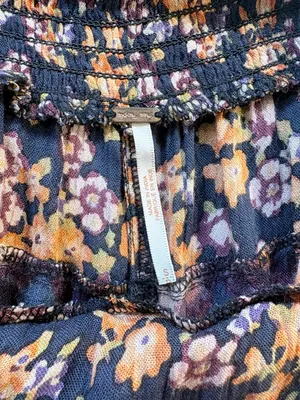 Free People Lisbon Soft Shorts Floral Ruched Side Tie Smocked Waist Pockets~S💚 thumbnail 7