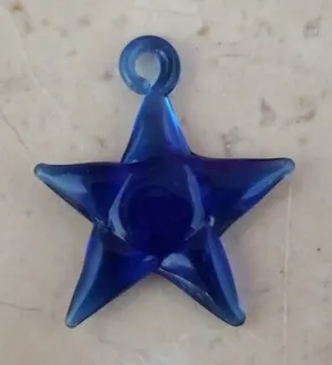 Handmade Glass Pendant - Blue Glass Star Pendant - Brand New thumbnail 1