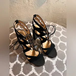 Sam Edelman Black Strappy Heeled Sandals party wedding prom event summer elegant thumbnail 2