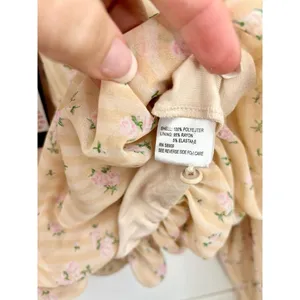 Gianni Bini Floral Long Sleeve Round Neck Blouse Pink Floral Print Stripes Sz XS thumbnail 11