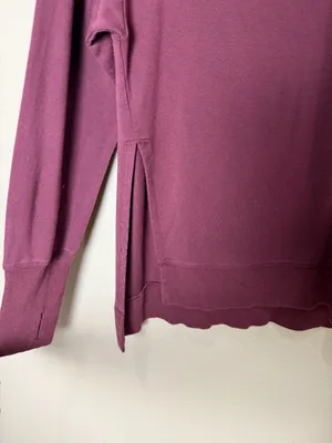 JOYLAB Maroon Burgundy Loose Side Slit Sweatshirt Long Sleeve Tee Top Size Small thumbnail 3