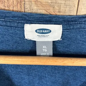 Old Navy Blue White Striped Knit Top XL Oversized Casual Coastal Nautical 3/4 thumbnail 3