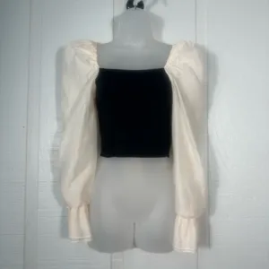 Miou Muse Eloise Black and Ivory Top Size Large EUC thumbnail 4