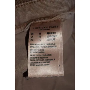 American Eagle Cargo Pants Women 16 Regular Tan Stretch Wide Leg Utility Retro thumbnail 6
