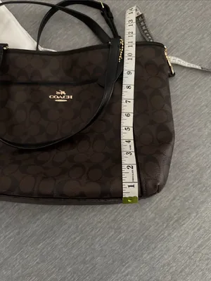 Coach Brown Black Signature Tote Bag with Removable Strap excellent condition thumbnail 3