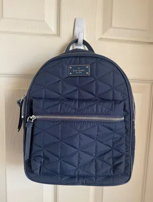 Kate Spade Mini Quilted Navy Blue Backpack thumbnail 1