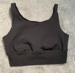 Aerie offline sweat most support Black Ribbed Tank Top sports bra medium thumbnail 1