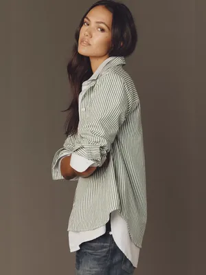 Antrhopology NWT Maeve Kate 100% Cotton Classic Buttondown Shirt thumbnail 3
