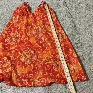 Nick & Sarah Intimates Orange Pink Floral Babydoll Mesh Chemise Nightgown Size M thumbnail 4