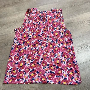 Time and Tru Pink‎ Floral Ruffle Tank Top Size S Small 4-6 Sleeveless thumbnail 2