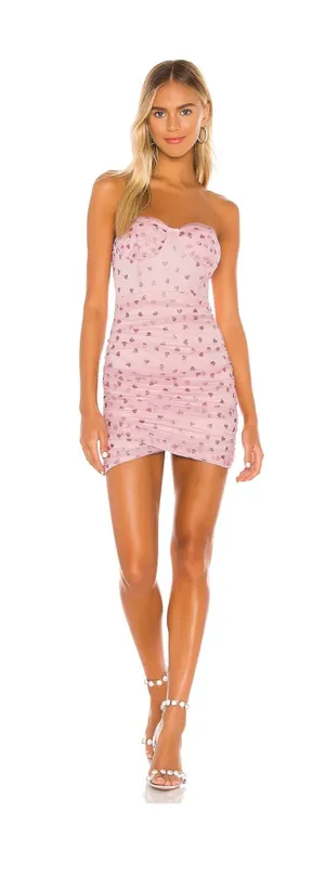 superdown Mini Dress Sparkly Pink Heart thumbnail 1