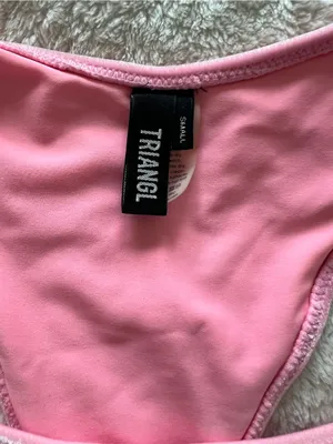 Triangl Pink Velvet Bikini Size XL top S bottom thumbnail 9