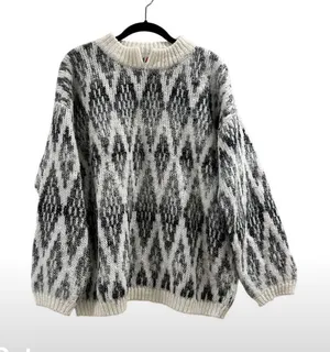 Vintage E.V.E. LTD. Unisex Geometric Pullover Sweater Black Size S thumbnail 1