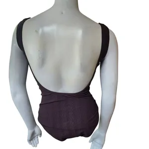Catalina Brown Ribbed One-Piece Swimsuit (M) thumbnail 4