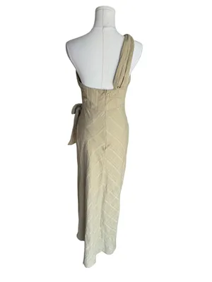 Hello Molly - NWT Golden Vibes Olive One Shoulder Midi Summer Dress SZ S thumbnail 5