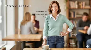 Charter Club mint green 2-in-1 Layered V-Neck Sweater size M thumbnail 4
