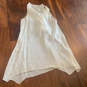 cream silk ruffled tunic thumbnail 9