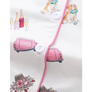 Women's 2-Piece Wedding Print Sleepwear Set Short Sleeve Shorts Extra Large thumbnail 4
