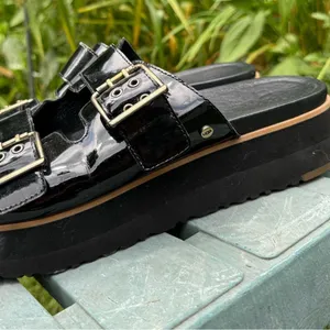 UGG Platform Black Sandals Slides 9.5 thumbnail 3