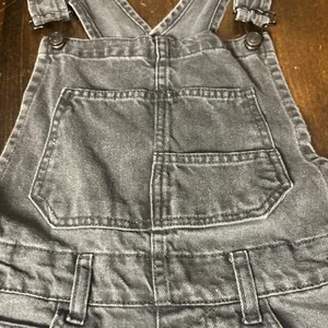 Free The People Ziggy Shortall XS‎ Black Wash Denim Overalls Distressed Grunge thumbnail 3