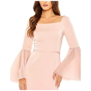 MAC DUGGAL Square Neck Bell Sleeve Column Gown in Rose Size US 8 thumbnail 8