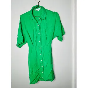 THAKOON COLLECTIVE Green Twill Short Sleeve Shirt Button Front Mini Dress Size 6 thumbnail 5