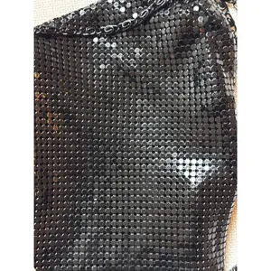 Lulu Townsend Metal Mesh Crossbody Bag Small Black Evening Clutch‎ Glam thumbnail 6