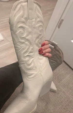 Steve Madden White Cowgirl Boots thumbnail 4